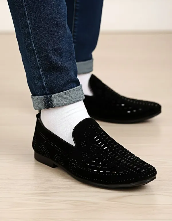 EVICTA_Embroider_party_Wedding_Ethnic_Shoes_For_Men_Jutis_For_Men_partywear_shoes_Party_Wear_For_Men_(Black_,_10)