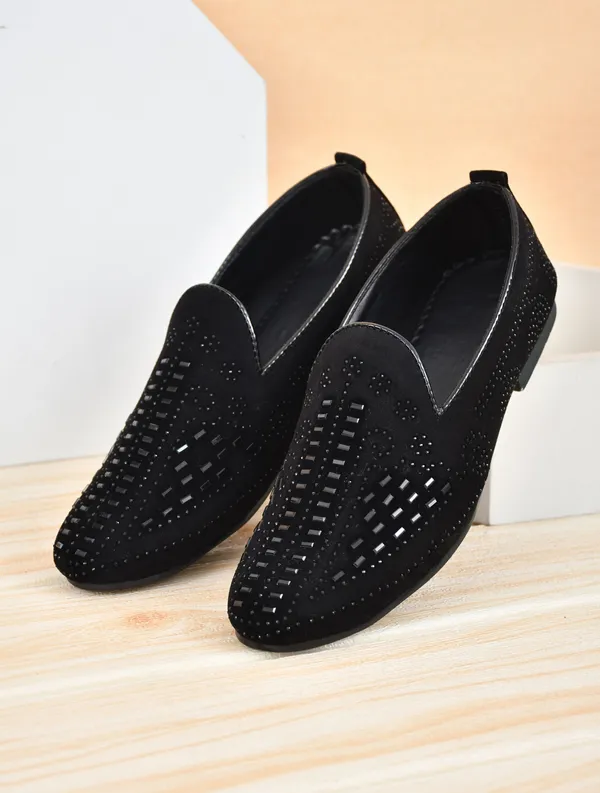EVICTA_Embroider_party_Wedding_Ethnic_Shoes_For_Men_Jutis_For_Men_partywear_shoes_Party_Wear_For_Men_(Black_,_10)
