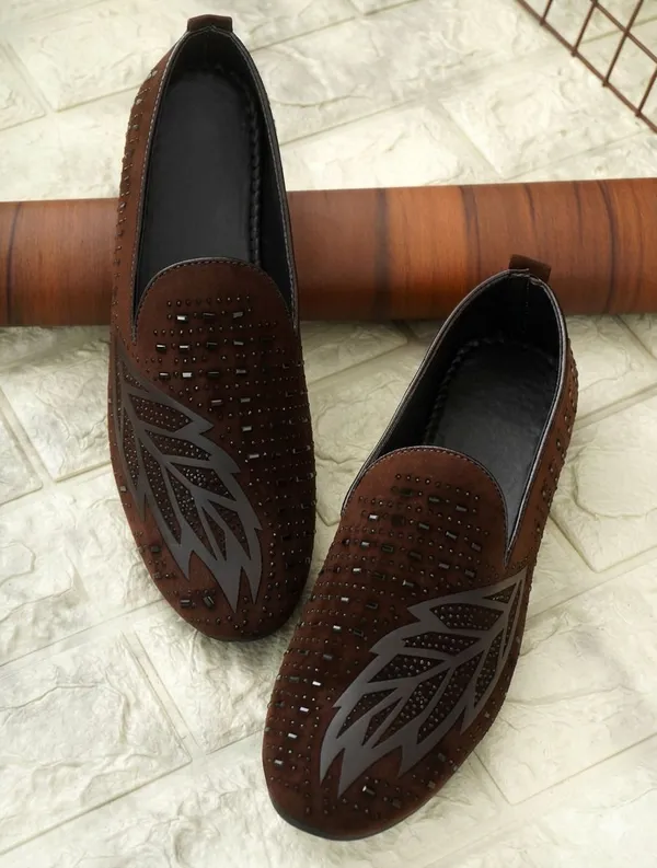 EVICTA_party_Wedding_Shoes_For_Men_Jutis_For_Men_casual_shoes_partywear_shoes_Party_Wear_For_Men_(Brown_,_7)