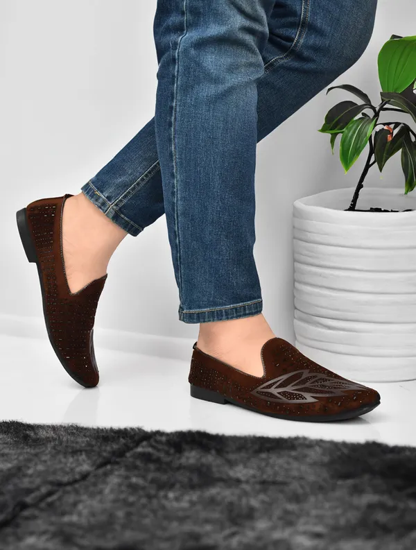EVICTA_party_Wedding_Shoes_For_Men_Jutis_For_Men_casual_shoes_partywear_shoes_Party_Wear_For_Men_(Brown_,_7)