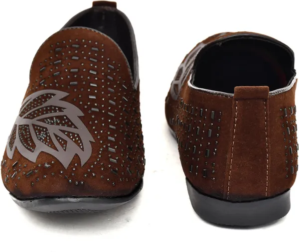 EVICTA_party_Wedding_Shoes_For_Men_Jutis_For_Men_casual_shoes_partywear_shoes_Party_Wear_For_Men_(Brown_,_7)