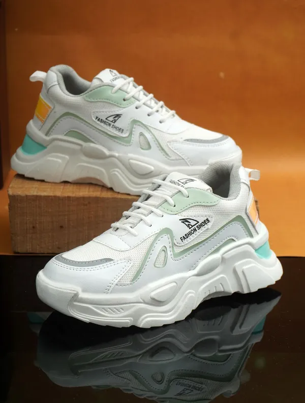 EVICTA_Evicta_footwear_Women_partywear/_Casual_Running_shoes_Casuals_For_Women_(White,_Green_,_8)