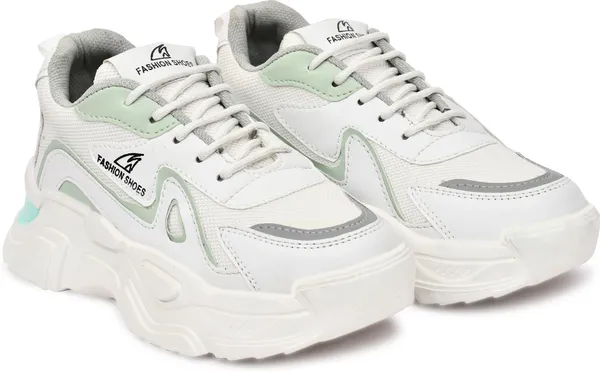 EVICTA_Evicta_footwear_Women_partywear/_Casual_Running_shoes_Casuals_For_Women_(White,_Green_,_8)
