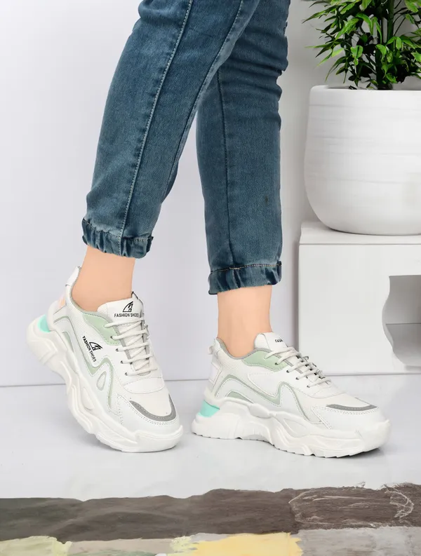 EVICTA_Evicta_footwear_Women_partywear/_Casual_Running_shoes_Casuals_For_Women_(White,_Green_,_8)