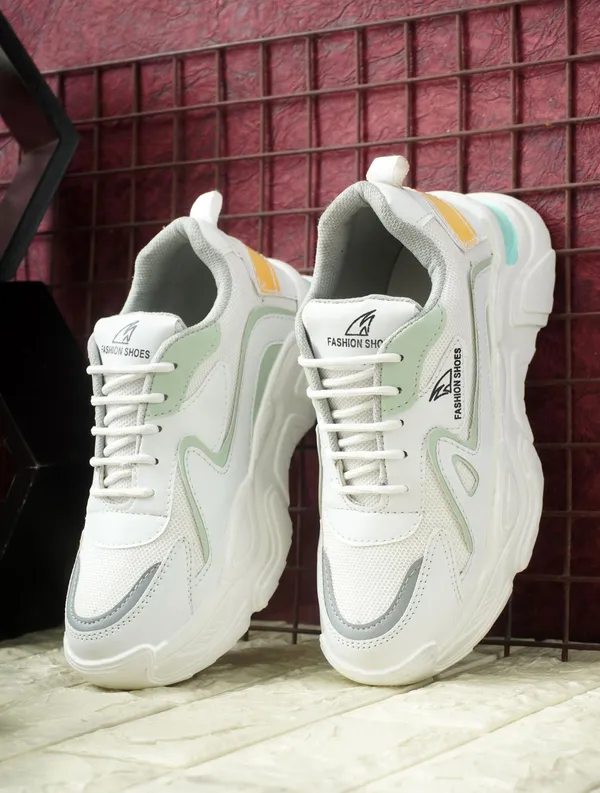 EVICTA_Evicta_footwear_Women_partywear/_Casual_Running_shoes_Casuals_For_Women_(White,_Green_,_8)