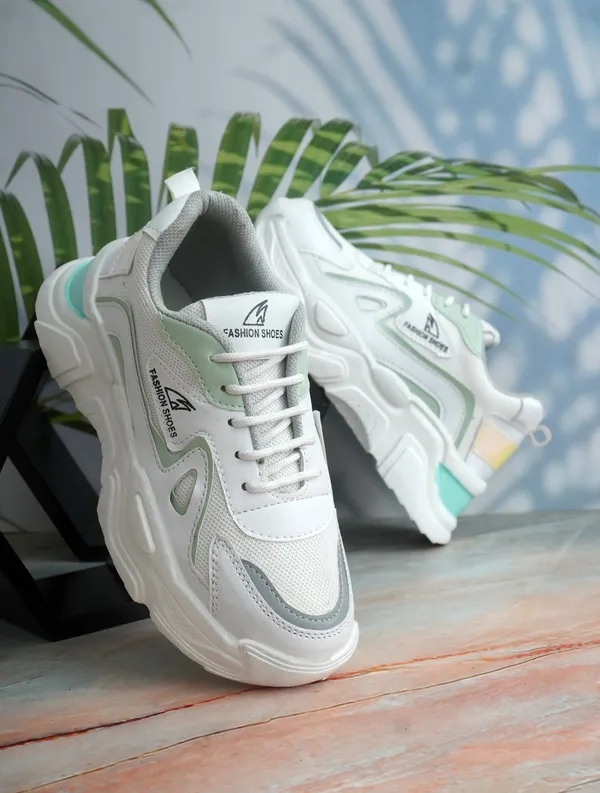 EVICTA_Evicta_footwear_Women_partywear/_Casual_Running_shoes_Casuals_For_Women_(White,_Green_,_8)