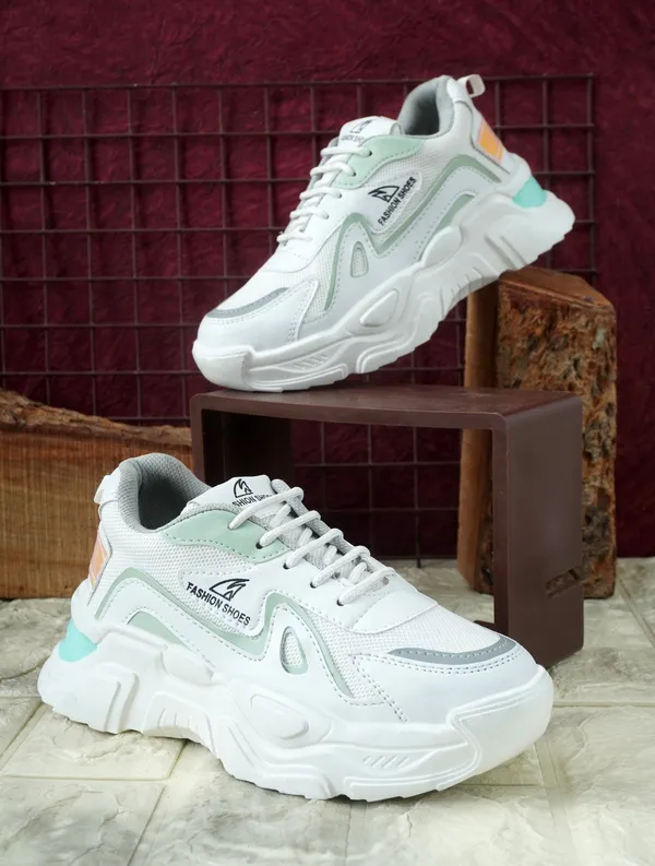 EVICTA_Evicta_footwear_Women_partywear/_Casual_Running_shoes_Casuals_For_Women_(White,_Green_,_8)
