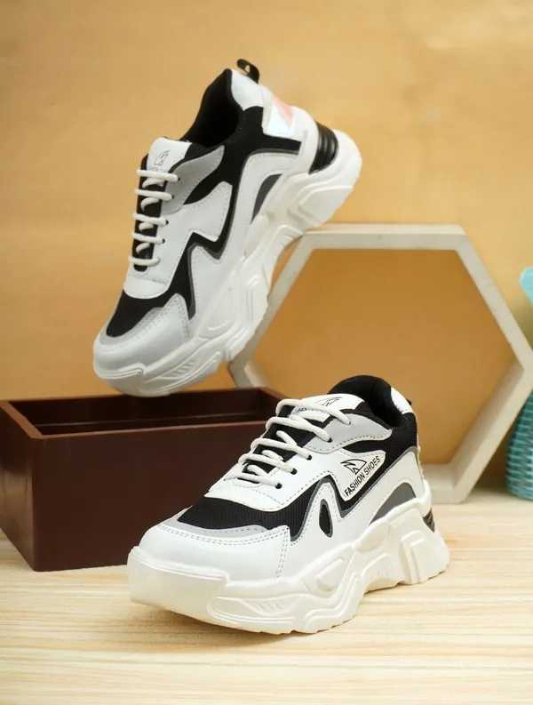 EVICTA_Evicta_footwear_Women_partywear/_Casual_Running_shoes_Casuals_For_Women_(Black,_White_,_4)