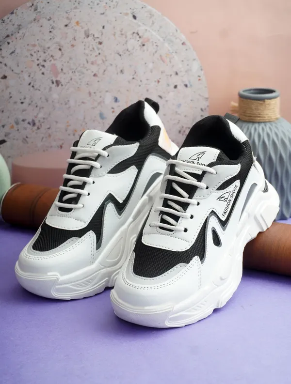 EVICTA_Evicta_footwear_Women_partywear/_Casual_Running_shoes_Casuals_For_Women_(Black,_White_,_4)