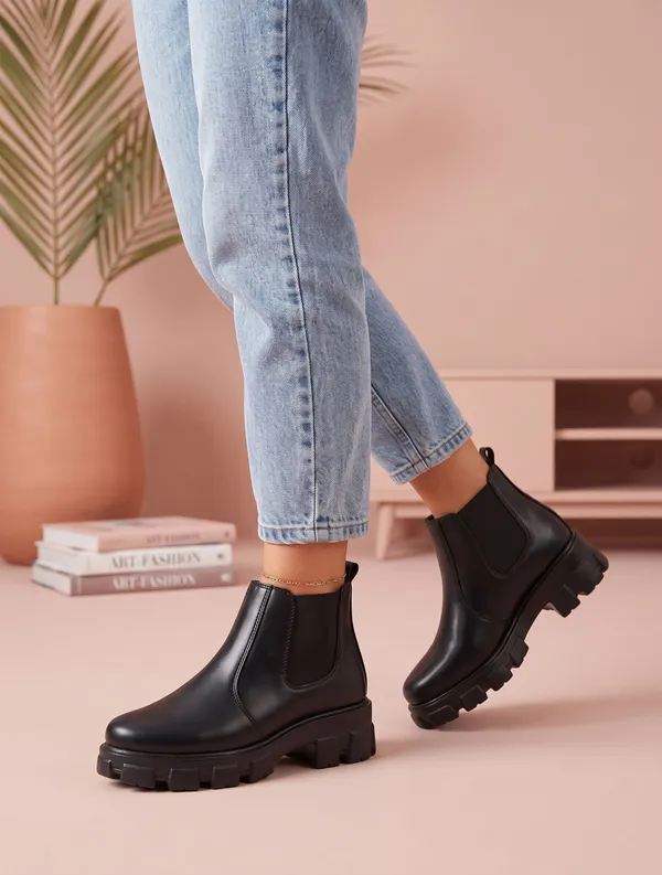 EVICTA_Women's_Chelsea_Boots_|_Sleek_Everyday_Style_Boots_For_Women_Boots_For_Women_(Black_,_5)