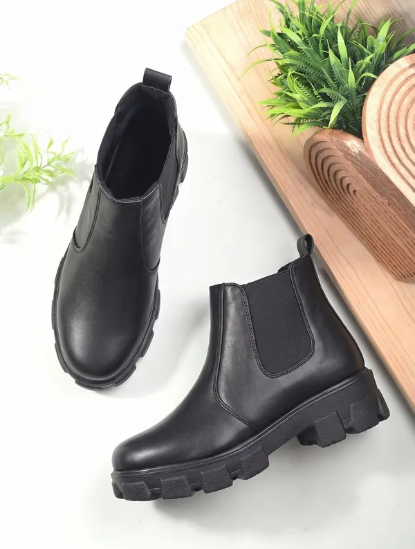 EVICTA_Women's_Chelsea_Boots_|_Sleek_Everyday_Style_Boots_For_Women_Boots_For_Women_(Black_,_5)