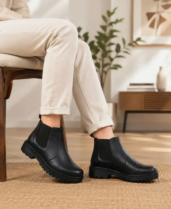 EVICTA_Evicta_Partywear_Boot_synthetic_Leather_Trendy_Walking_Slip_On_chalsea_boot_Casuals_For_Men_(Black_,_9)