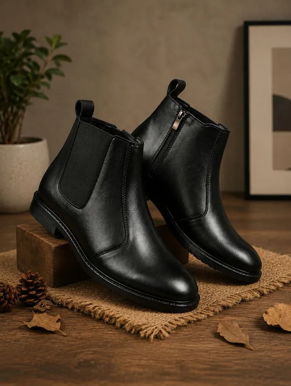 EVICTA_synthetic_Leather_Lightweaight_Trendy_Walking_zip_chalsea_boot_Boots_For_Men_(Black_,_10)
