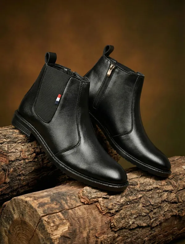 EVICTA_synthetic_Leather_Lightweaight_Trendy_Walking_zip_chalsea_boot_Boots_For_Men_(Black_,_9)
