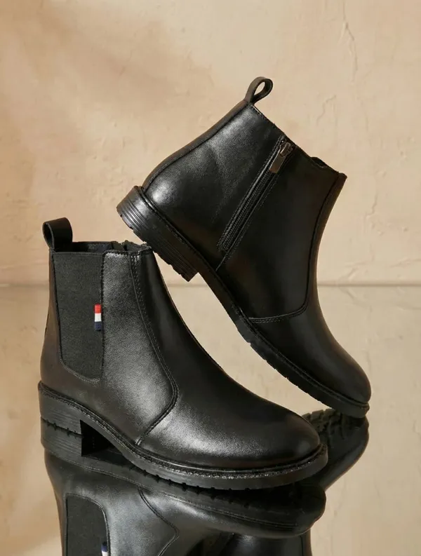 EVICTA_Men's_Side_Zipper_Chelsea_Boots_|_Round_Toe_Ankle_Length_Casual_Slip-On_Boots_Boots_For_Men_(Black_,_10)