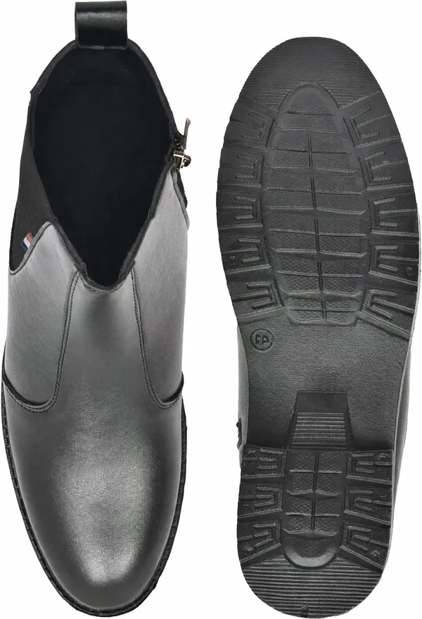 EVICTA_Men's_Side_Zipper_Chelsea_Boots_|_Round_Toe_Ankle_Length_Casual_Slip-On_Boots_Boots_For_Men_(Black_,_10)