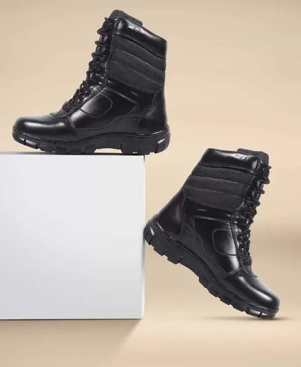 EVICTA_Men's_Black_High-Ankle_Tactical_Military_&_Commando_Combat_Boots_Boots_For_Men_(Black_,_8)