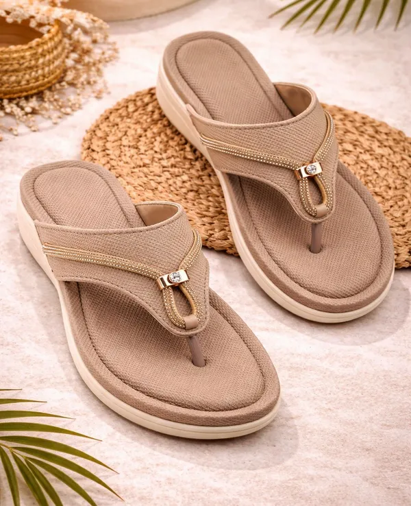EVICTA_Women_Wedges_(Beige_,_5)