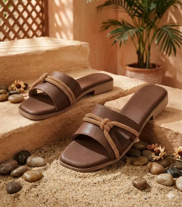 EVICTA_Women_Wedges_(Brown,_Gold_,_6)
