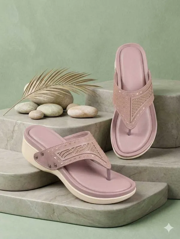 EVICTA_Women_Wedges_(Pink_,_4)