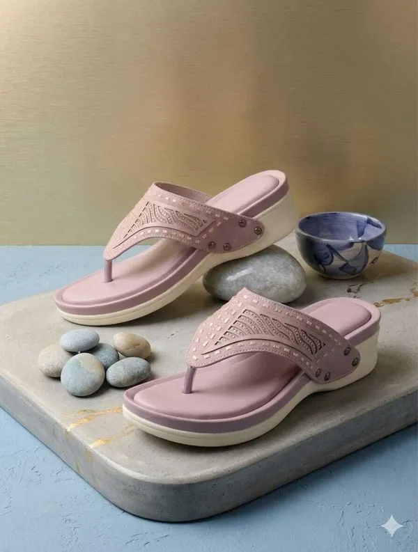 EVICTA_Women_Wedges_(Pink_,_4)