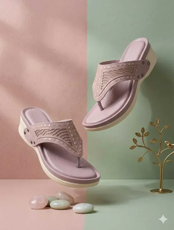 EVICTA_Women_Wedges_(Pink_,_4)