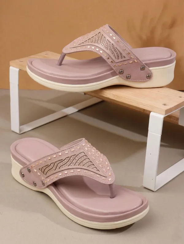 EVICTA_Women_Wedges_(Pink_,_4)