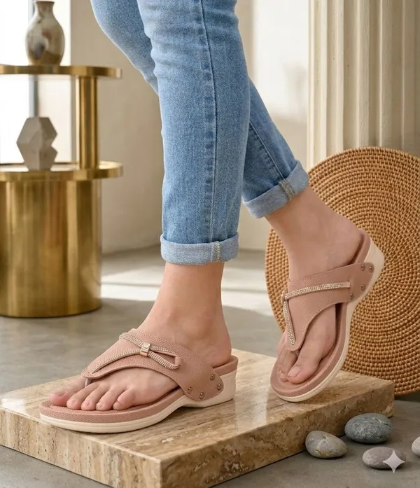 EVICTA_Women_Wedges_(Pink_,_8)