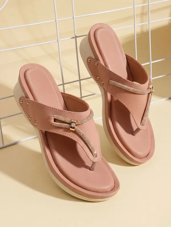 EVICTA_Women_Wedges_(Pink_,_6)