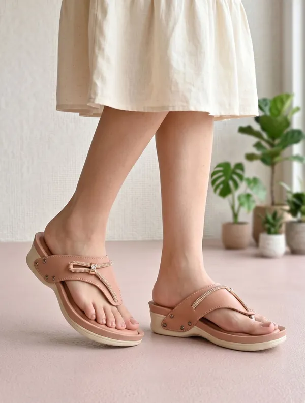 EVICTA_Women_Wedges_(Pink_,_6)