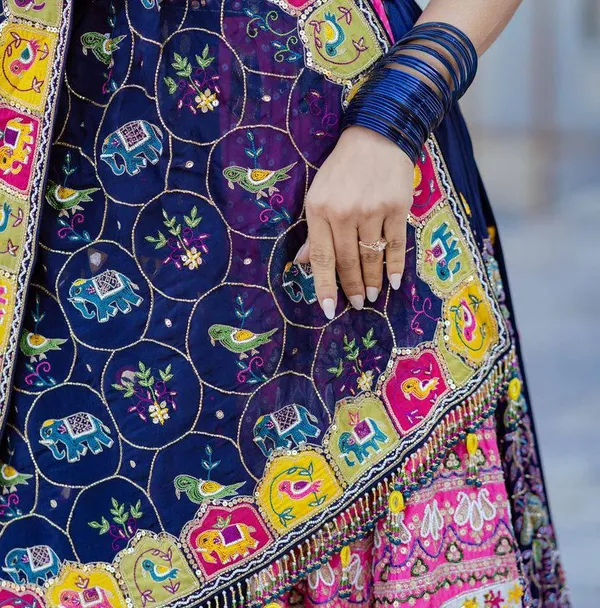 Blue_And_Pink_Designer_Lehngha_Real_Mirror_Work_With_Dupatta