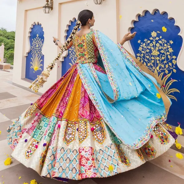 Pink_And_Blue_Designer_Lehngha_Real_Mirror_Work_With_Dupatta