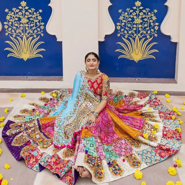 Pink_And_Blue_Designer_Lehngha_Real_Mirror_Work_With_Dupatta