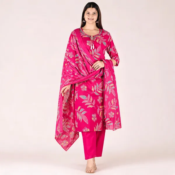 Pink_Cotton_Straight_Floral_Print_Kurta_Set_For_Women