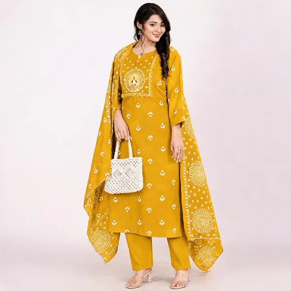 Mustard_Cotton_Straight_Embroidered_Kurta_Set_For_Women