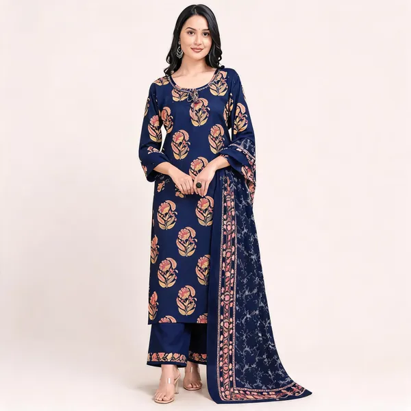 Navy_Cotton_Straight_Printed_Kurta_Set_For_Women