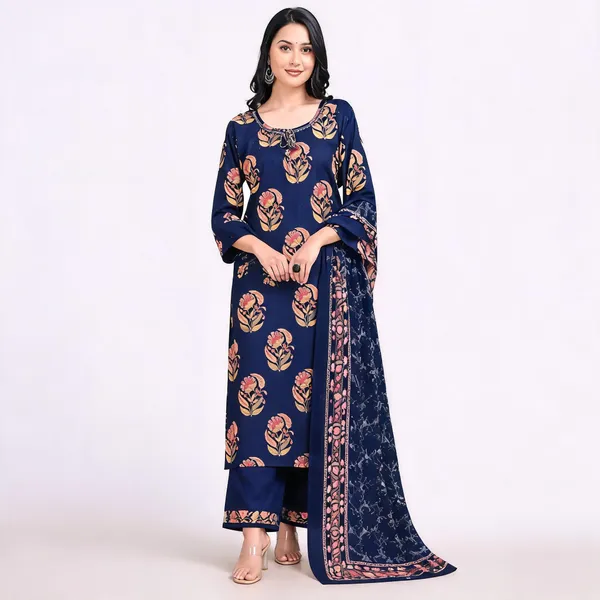 Navy_Cotton_Straight_Printed_Kurta_Set_For_Women