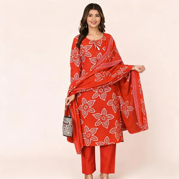 Orange_Cotton_Straight_Printed_Kurta_Set_For_Women
