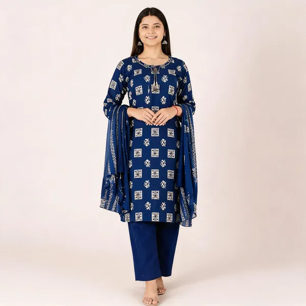 Blue_Cotton_Straight_Printed_Kurta_Set_For_Women