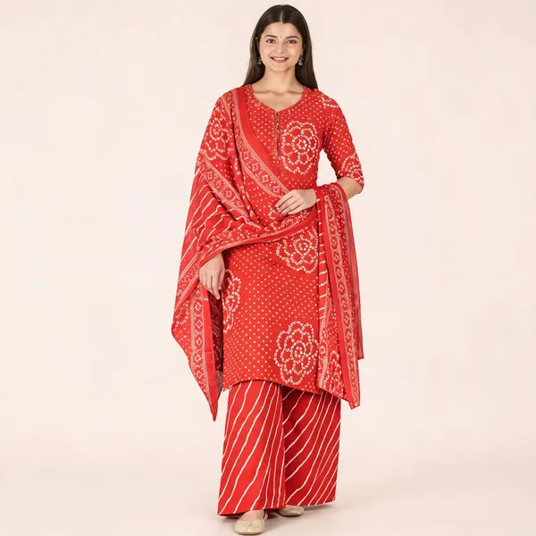 Orange_Cotton_Straight_Printed_Kurta_Set_For_Women