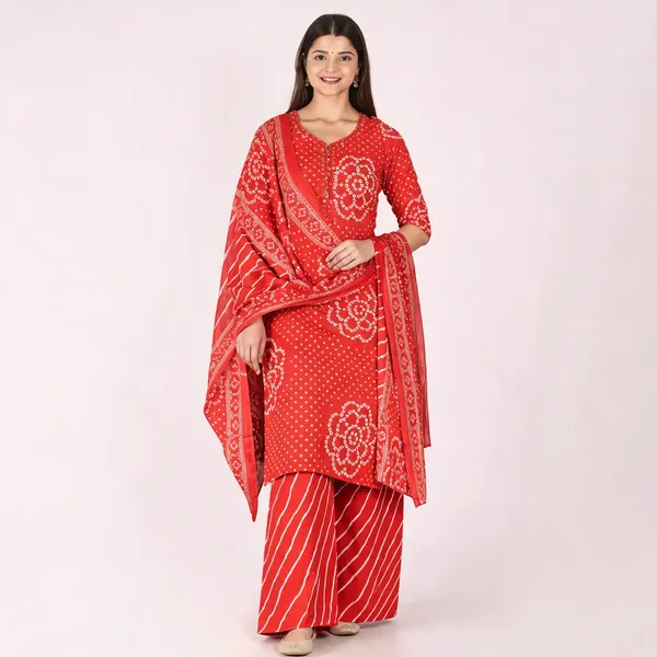 Orange_Cotton_Straight_Printed_Kurta_Set_For_Women