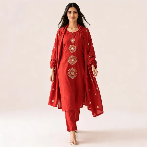 Rust_Cotton_Straight_Embroidered_Kurta_Set_For_Women