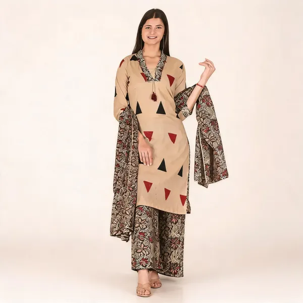 Beige_Cotton_Straight_Printed_Kurta_Set_For_Women