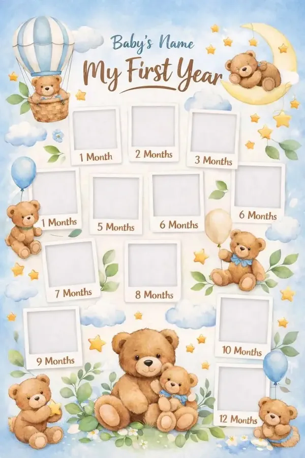Baby_First_Year_Teddy_Bear_Milestone_Photo_Frame