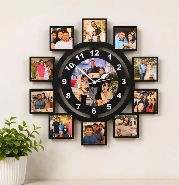 Black_Contemporary_Photo_Collage_Wall_Clock