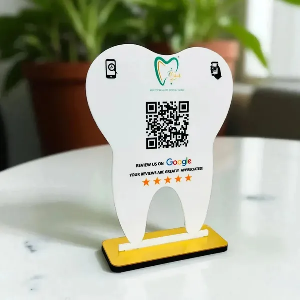 Tooth_Shaped_QR_Code_Google_Review_Display_Stand