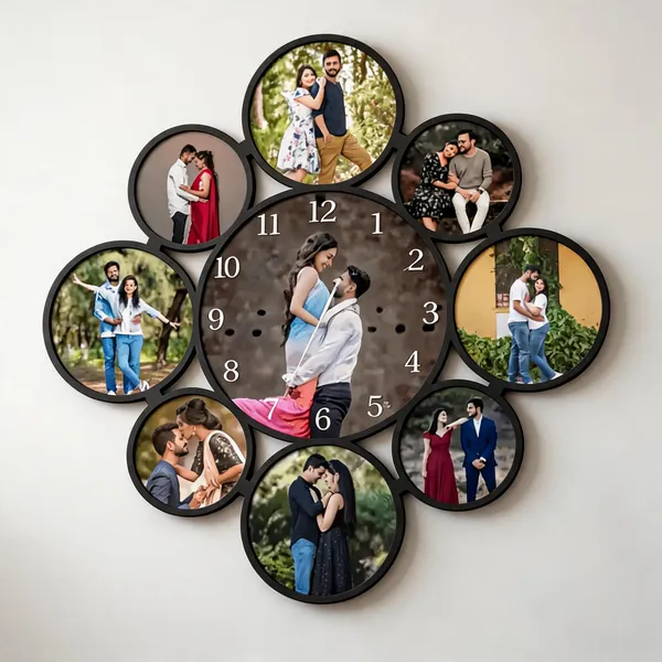 Photo_Collage_Floral_Wall_Clock
