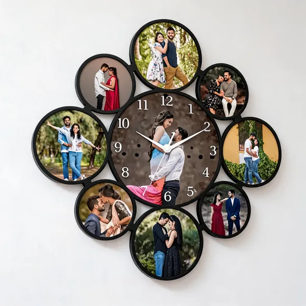 Photo_Collage_Floral_Wall_Clock