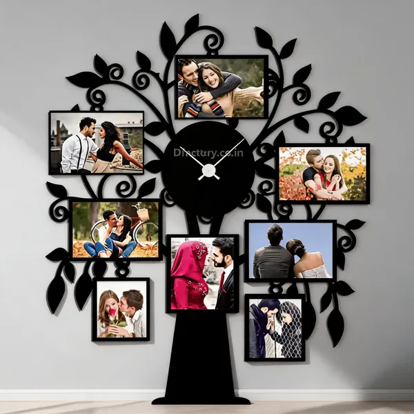 Black_Tree_Design_Photo_Frame_Wall_Clock