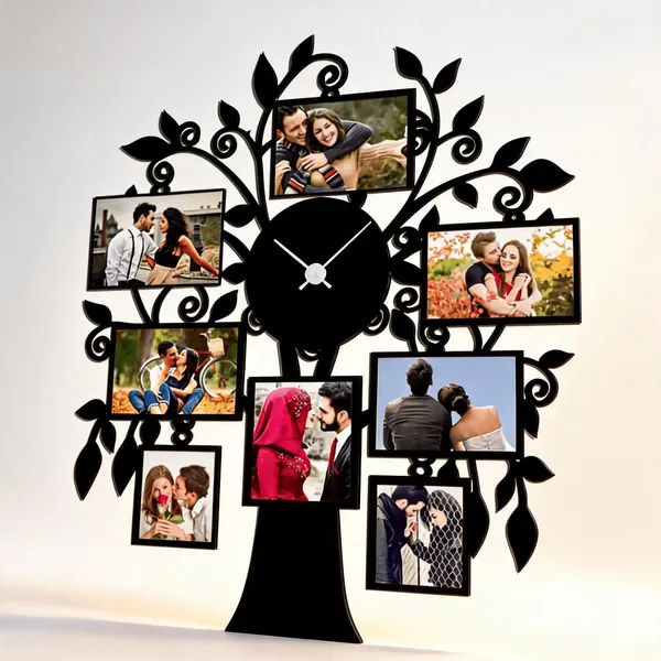 Black_Tree_Design_Photo_Frame_Wall_Clock